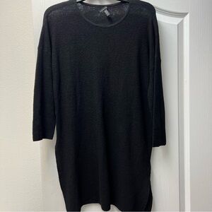Eileen Fisher Black Long Sleeve Sweater Tunic Sz Small